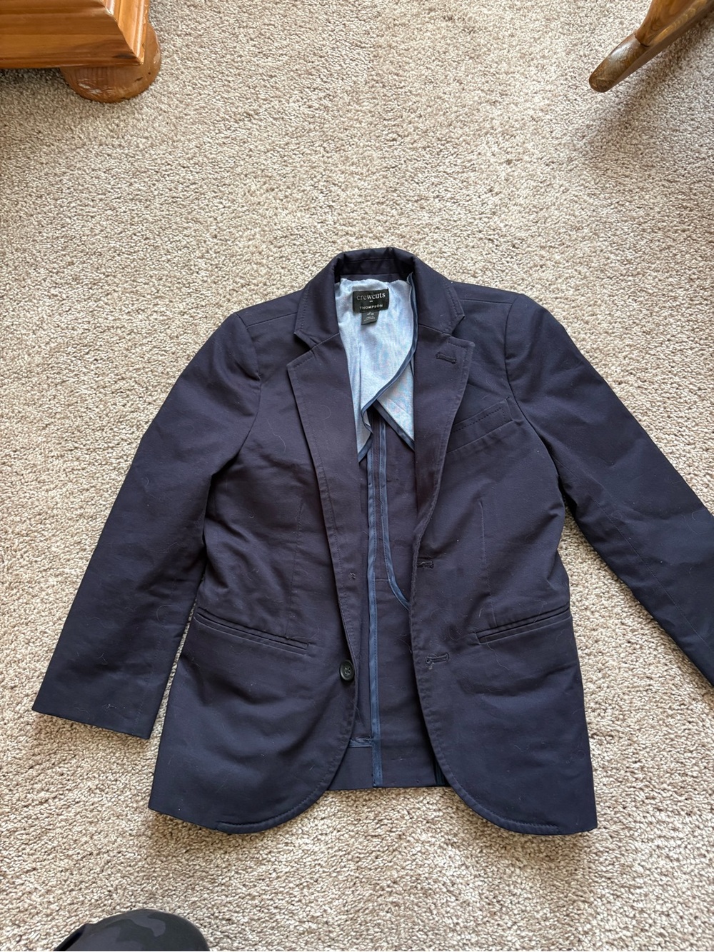 Crewcuts Boys' Navy Cotton Blazer - Classic Tailored Jacket size